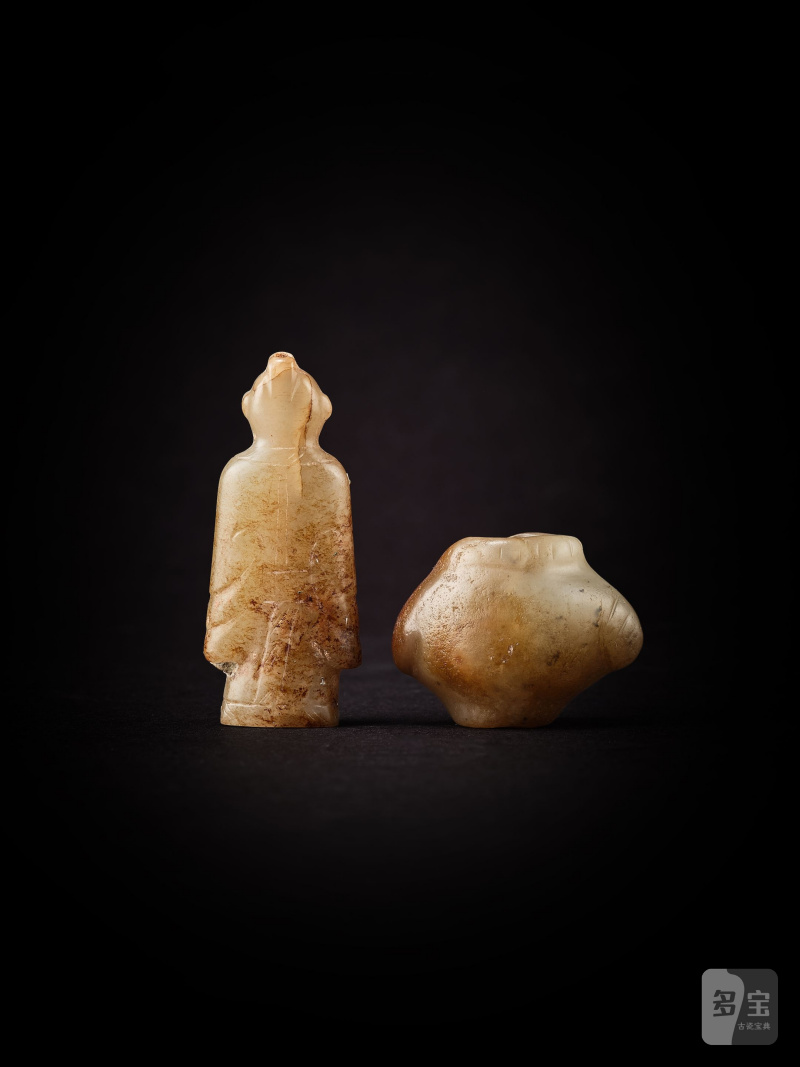 明或更早　小玉俑 | A JADE MININATURE FIGURE - 图2